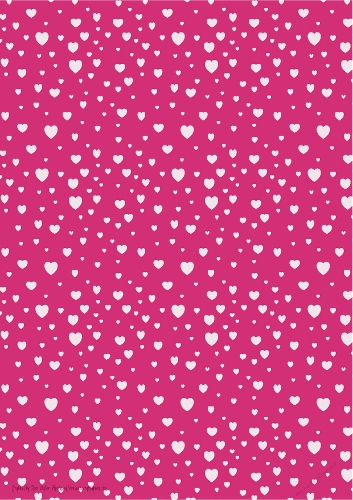 VALENTINE HEART BACKGROUND: A4 Vertical Backing Paper With White Hearts on Pink