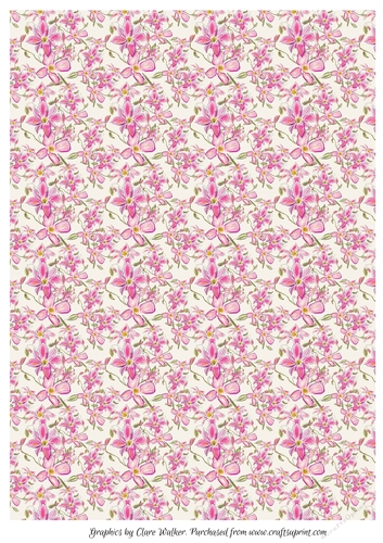 PINK CLEMATIS FLORAL BACKGROUND (Includes Commercial Use)