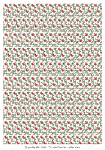 CHRISTMAS BERRIES BACKGROUND: A4 Christmas Background Paper, With Commercial Use