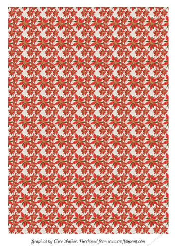  POINSETTIAS - Christmas Background Paper With Commercial Use