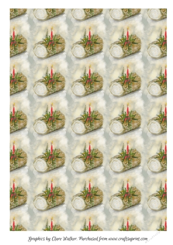  YULE LOG - Christmas Background Paper With Commercial Use