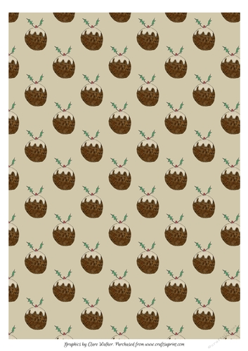 CHRISTMAS PUDDING- Background Paper with Commercial Use
