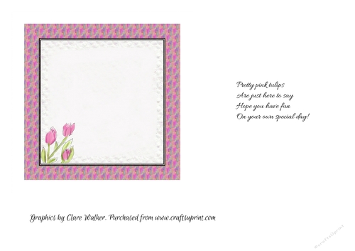 PINK TULIPS INSERT: 6x6 With Bonus Verse & Commercial Use