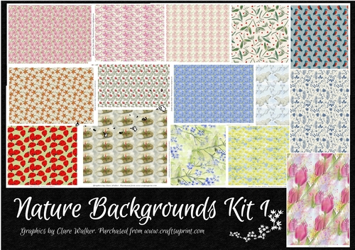 NATURE BACKGROUNDS KIT 1: 15 Nature-Themed Floral & Animal Backgrounds & Backing Papers With Commercial Use