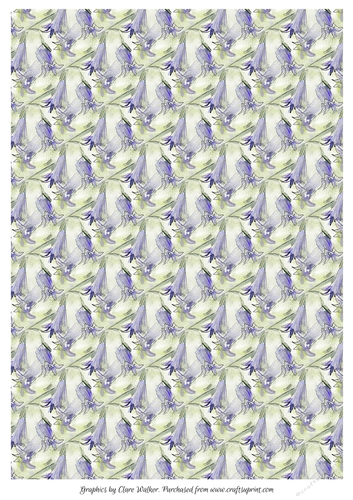BLUEBELL BACKGROUND/BACKING PAPER: A4 With Commercial Use