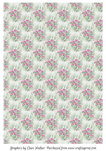 PINK CARNATIONS: A4 Background/Backing Paper With Commercial Use
