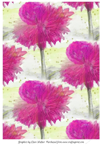 DAHLIAS: A4 Background/Backing Paper 2, With Commercial Use