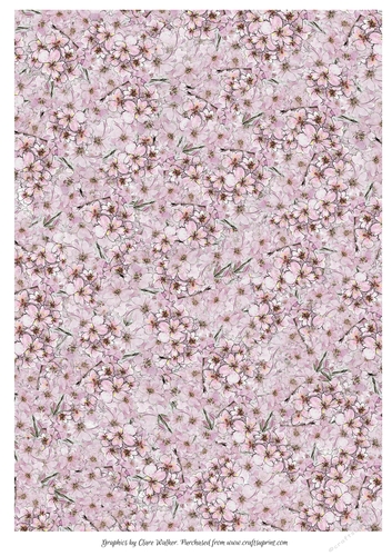 BLOSSOM BACKGROUND/ BACKING PAPER: A4 with commercial use
