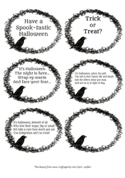 RAVEN HALLOWEEN VERSE MINI INSERTS: 6 Halloween Inserts, 1 Blank, 5 With Verse