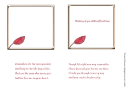 2 AUTUMN LEAF THINKING OF YOU INSERTS: 1 Blank, 1 WIth Message, Plus 2 Additional Bonus Verses & Commercial Use