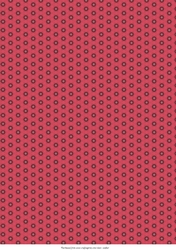 DARK RED CIRCLES ON CORAL RED : A4 Multi-Directional Background/Backing Paper/Craft Paper, With Commercial Use.