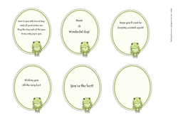 6 FROG MINI-INSERTS/MINI TOPPERS: 1 Blank, 1 With Verse, 4 With Short Verses/Sentiments
