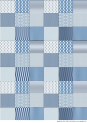 BLUE AND WHITE PATCHWORK BACKGROUND: A4 Multi-Directional Backing Paper, with Commercial Use