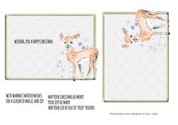 2 DEER CHRISTMAS INSERTS: 1 Blank, 1 With Verse, Plus 2 Bonus Verses and Commercial Use