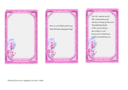 3 PINK GLADIOLI FLORAL INSERTS: 1 Blank, 2 With Verse