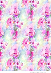 PINK GLADIOLI FLORAL BACKGROUND/BACKING PAPER: A4 With Commercial Use