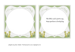 CELANDINES: 2 Yellow Wildflower Inserts, 1 Blank, 1 With Short Verse