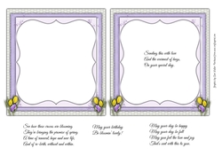 PROMISE OF SPRING: 2 Crocus Inserts, 1 Blank, 1 With Verse, Plus 3 Bonus Verses/Sentiments