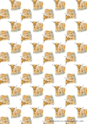 HIGHLAND COW BACKGROUND: A4 Multi-Directional Backing Paper
