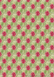 RED ROSE BACKGROUND: A4  Red Rose Patterned Multi-Directional Background/Backing Paper