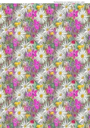 FLORAL JOY PATTERN: A4 Multi-Directional and Multi-Coloured Background/Backing Paper