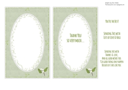 2 SNOWBERRY INSERTS: 1 Blank, 1 With Thank You Verse, Plus 3 Bonus Sentiments/Verses