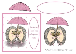 HEDGEHOGS AND PINK HEARTS: Cute 6 by 6 Valentine Design With Easy Decoupage