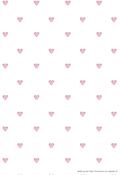 PINK WATERCOLOUR HEARTS: A4 Vertical-Patterned Background/Backing Paper