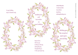 3 CLEMATIS WREATH INSERTS/TOPPERS: 1 Blank, 2 With Verse, Plus 3 Bonus Verses