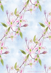CLEMATIS BACKGROUND: A4 Multi-Directional Floral Backing Paper