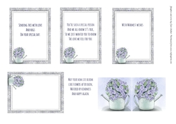 4 FLORAL WATERING CAN INSERTS: 1 Blank, 3 with Verse/Sentiments , Plus Bonus Verse and Cut and Fold Gift Tag/Mini Topper