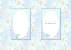 2 WATERCOLOUR DAISY INSERTS: 1 Blank, 1 With Verse, With Optional Pale Daisy Background