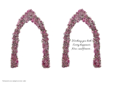 2 ROSE ARCH-SHAPED WEDDING INSERTS: 1 Blank, 1 With Short Verse/Sentiment