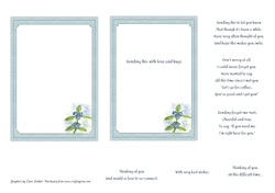 2 FORGET-ME-NOT THINKING OF YOU INSERTS: 1 Blank, 1 With Short Verse, & 6 Bonus Verses