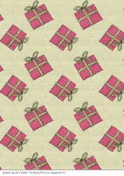 CHRISTMAS PRESENTS BACKGROUND: A4 Red and Gold Patterned Multi-Directional Backing Paper