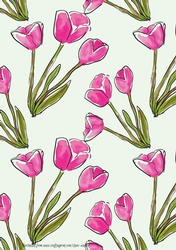 BRIGHT PINK TULIP BACKGROUND: A4 Patterned Backing Paper