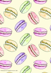 WATERCOLOUR MACARONS BACKGROUND: A4 Patterned Multi-Directional Macaron Patterned Backing Paper