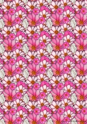 PINK COSMOS FLORAL BACKGROUND: A4 Patterned Backing Paper
