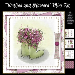 WELLIES AND FLOWERS: 4-Page All-Occasion Floral Mini Kit