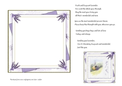 SPRIGS OF LAVENDER INSERT: 6x6 Purple Floral Lavender Insert, With 4 Optional Verses and a Bonus Gift Tag