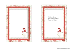 2 POPPY INSERTS: 1 Blank, 1 With Verse