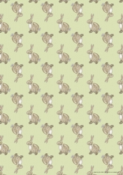 CUTE RABBIT BACKGROUND: A4 Multi-Directional Bunny-Pattemed Backing Paper