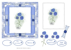 CORNFLOWERS: 6x6 Blue Floral Topper With Decoupage