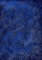A4 STARRY/SNOWY NIGHT SKY BACKGROUND: Multi-Directional Watercolour Backing Paper, With Stars/Snow Effect on Dark Blue