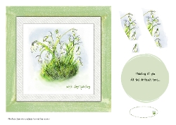 SNOWDROPS WITH SYMPATHY ALL-IN-ONE CARD: 7x7 Quick Card Front , Mini Insert, And Optional Easy Decoupage