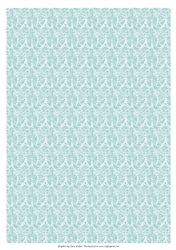 Christmas/Winter Lace Effect Background in Aqua & White: A4 With Commercial Use