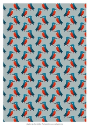 A4 Kingfisher Patterned Background with Commercial Use