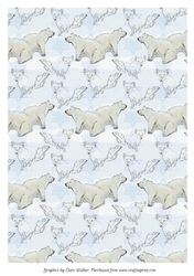 Polar Bear Background: A4 Polar Bear & Arctic Fox Winter/Christmas Design