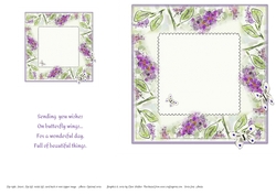 BUTTERFLY BUSH FLORAL INSERT: With Optional Verse and Bonus Back, Gift Tag or Mini-Topper Image
