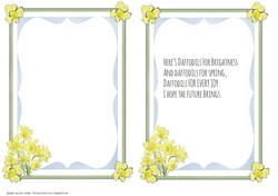 DAFFODIL INSERTS: Pair of A5 Daffodil Inserts with Commercial Use, One Blank, One With Verse